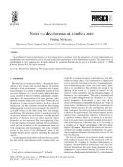 Notes on decoherence at absolute zero