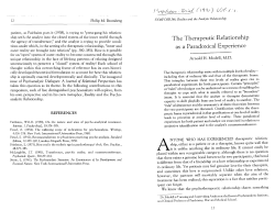 (1991). The therapeutic relationship as a paradoxical experience