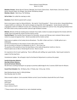 Grace Lutheran Council Minutes March 13, 2016 Members Present