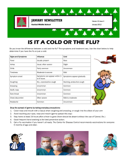 IS IT A COLD OR THE FLU? - Muscatine Community School District