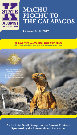 machu picchu to the galapagos - K