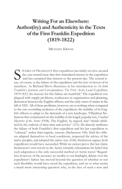 Author(ity) and Authenticity in the Texts of the First Franklin Expedition