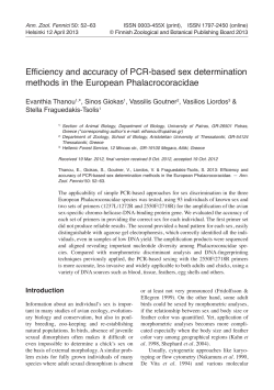Efficiency and accuracy of PCR-based sex determination methods in
