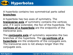 10-4 Hyperbolas