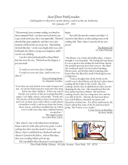 dear [Deer Park] reader - Deer Park Public Library