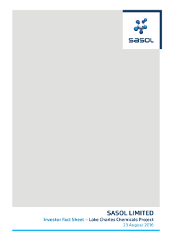 Lake Charles Chemicals Project Investor Fact Sheet