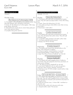 Carol Hearron Lesson Plans March 3