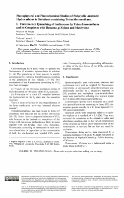 Photophysical and Photochemical Studies of Polycyclic Aromatic