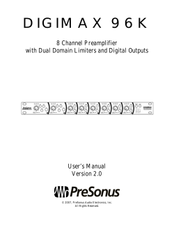 DigiMax 96k Owner`s Manual