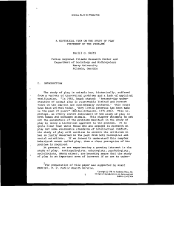 A historical view on the study of play