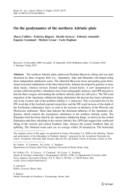 On the geodynamics of the northern Adriatic plate