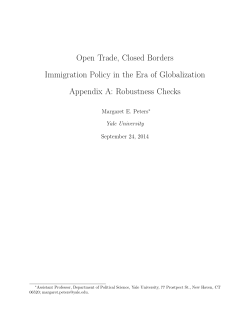 Robustness Checks - Margaret E. Peters