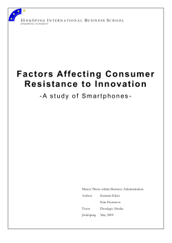 Factors Affecting Consumer Resistance to Innovation