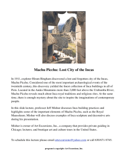 Machu Picchu - Art Excursions