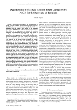 Decomposition of Mould Resin in Spent Capacitors by NaOH for the