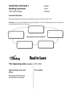 CHAPTER 6 SECTION 1 Reading Essentials The Early Years The