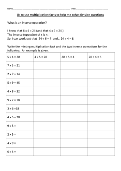 LI: to use multiplication facts to help me solve division questions