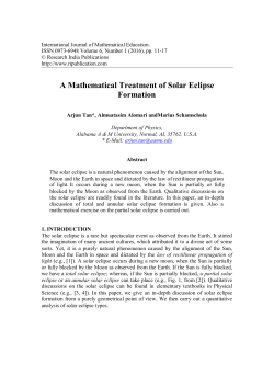 A Mathematical Treatment of Solar Eclipse Formation