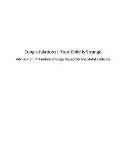 Congratulations! Your Child Is Strange