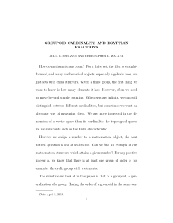 GROUPOID CARDINALITY AND EGYPTIAN FRACTIONS How do