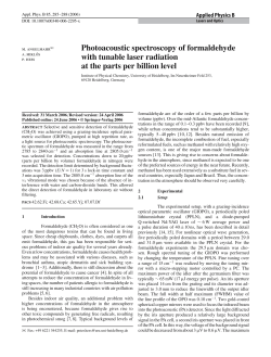 Photoacoustic spectroscopy of formaldehyde with