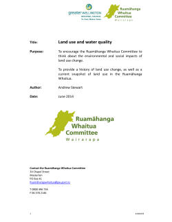Land use and water quality - Greater Wellington Regional Council