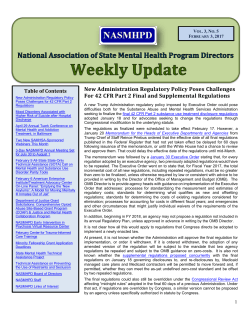 New Administration Regulatory Policy Poses Challenges For 42