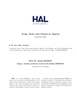 Army, State and Nation in Algeria