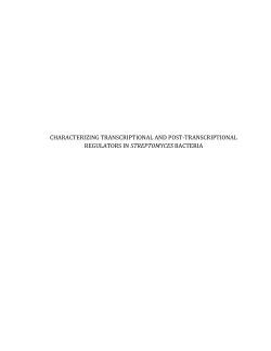 characterizing transcriptional and post-transcriptional
