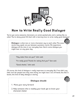 Dialogue Writing - The Syracuse City School District