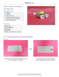 Balloon Car - Community Science Workshop Network