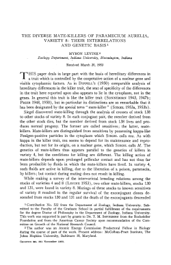 THE DIVERSE MATE-KILLERS OF PARAMECIUM