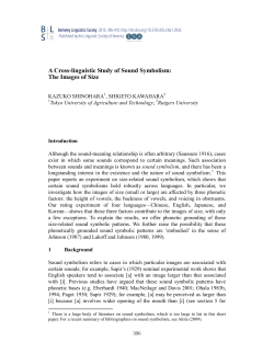 A Cross-linguistic Study of Sound Symbolism