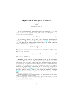 equation of tangent of circle