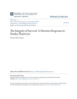 The Integrity of Survival: A Mormon Response to