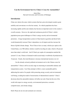 Can the Environment Survive the Chinese Craze for Automobiles?