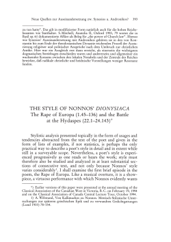 THE STYLE OF NONNOS` DIONYSIACA The Rape of Europa (1.45