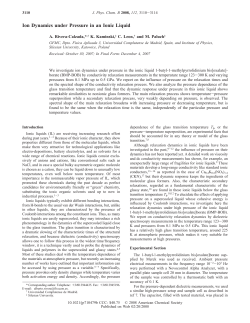 Ion Dynamics under Pressure in an Ionic Liquid