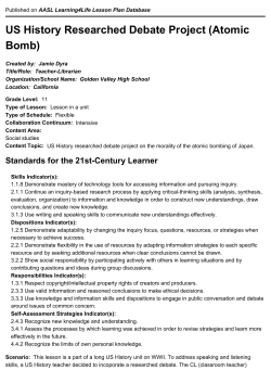 US History Researched Debate Project (Atomic Bomb)