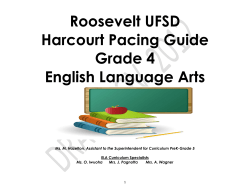 Roosevelt UFSD Harcourt Pacing Guide Grade 4 English Language