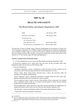 The Blood Safety and Quality Regulations 2005