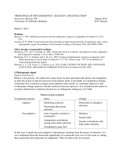 Lecture Notes - Integrative Biology - University of California, Berkeley