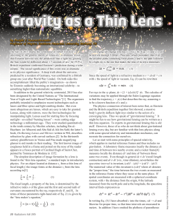 Gravity as a Thin Lens