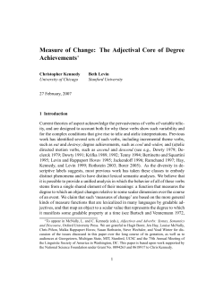 Measure of Change: The Adjectival Core of Degree Achievements