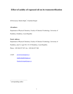 Effect of acidity of rapeseed oil on its transesterification