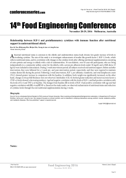14th Food Engineering Conference