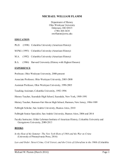 michael william flamm - Ohio Wesleyan University