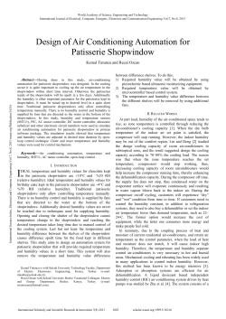 Design of Air Conditioning Automation for Patisserie Shopwindow