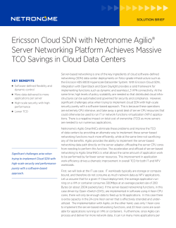 Ericsson Cloud SDN with Netronome Agilio&reg; Server Networking