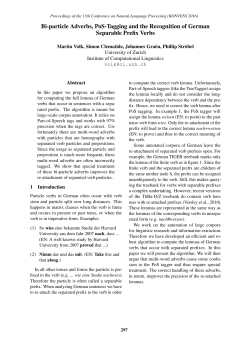 Bi-particle Adverbs, PoS-Tagging and the Recognition of German